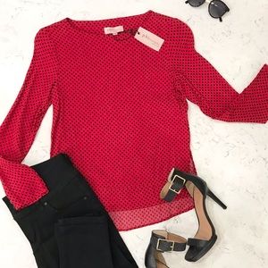 Philosophy Red polka dot top